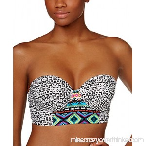 Hula Honey Women's Desert Daze Printed Underwire Push-up Bikini Top Black Multi B079R87H6Z